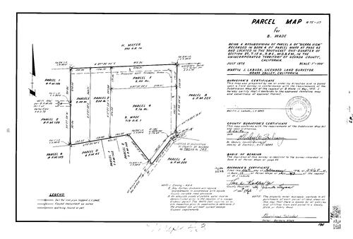 Click to see Parcel Map Book 10, pg. 43 (1976) of Nevada County Recorders Parcel Maps Book 10