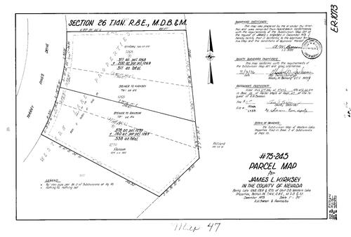 Click to see Parcel Map Book 10, pg. 47 (1976) of Nevada County Recorders Parcel Maps Book 10
