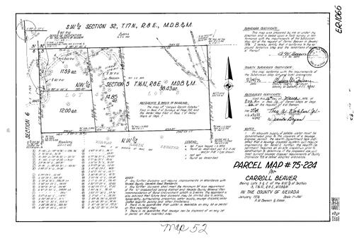 Click to see Parcel Map Book 10, pg. 52 (1976) of Nevada County Recorders Parcel Maps Book 10
