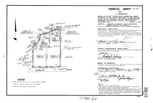 Click to see Parcel Map Book 10, pg. 60 (1976) of Nevada County Recorders Parcel Maps Book 10