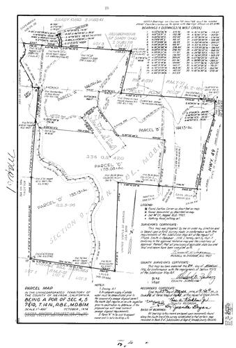 Click to see Parcel Map Book 10, pg. 61 (1976) of Nevada County Recorders Parcel Maps Book 10