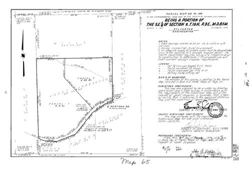 Click to see Parcel Map Book 10, pg. 65 (1976) of Nevada County Recorders Parcel Maps Book 10