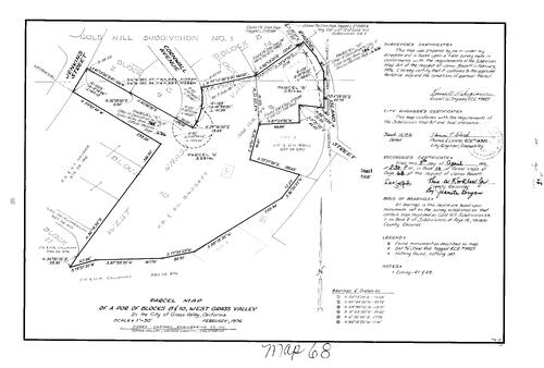 Click to see Parcel Map Book 10, pg. 68 (1976) of Nevada County Recorders Parcel Maps Book 10