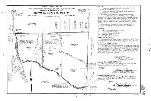Click to see Parcel Map Book 10, pg. 70 (1976) of Nevada County Recorders Parcel Maps Book 10