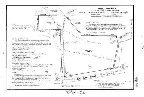 Click to see Parcel Map Book 10, pg. 72 (1976) of Nevada County Recorders Parcel Maps Book 10