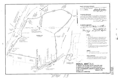 Click to see Parcel Map Book 10, pg. 73 (1976) of Nevada County Recorders Parcel Maps Book 10