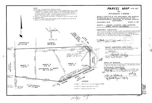 Click to see Parcel Map Book 10, pg. 78 (1976) of Nevada County Recorders Parcel Maps Book 10