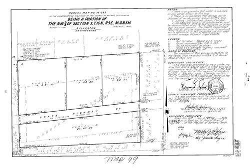 Click to see Parcel Map Book 10, pg. 99 (1976) of Nevada County Recorders Parcel Maps Book 10