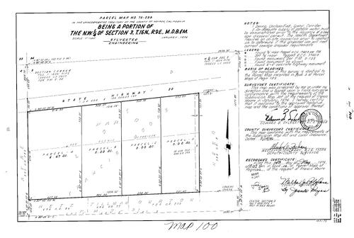 Click to see Parcel Map Book 10, pg. 100 (1976) of Nevada County Recorders Parcel Maps Book 10