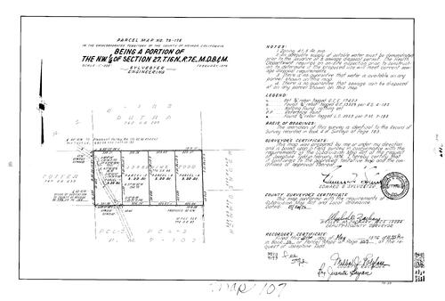 Click to see Parcel Map Book 10, pg. 107 (1976) of Nevada County Recorders Parcel Maps Book 10