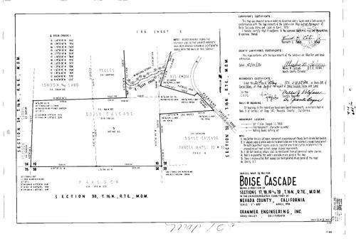 Click to see Parcel Map Book 10, pg. 109 (1976) of Nevada County Recorders Parcel Maps Book 10