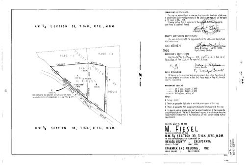 Click to see Parcel Map Book 10, pg. 112 (1976) of Nevada County Recorders Parcel Maps Book 10