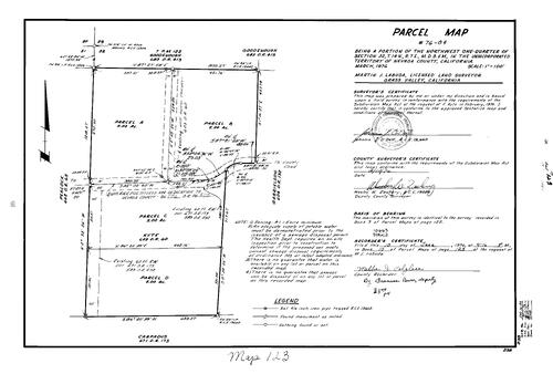 Click to see Parcel Map Book 10, pg. 123 (1976) of Nevada County Recorders Parcel Maps Book 10