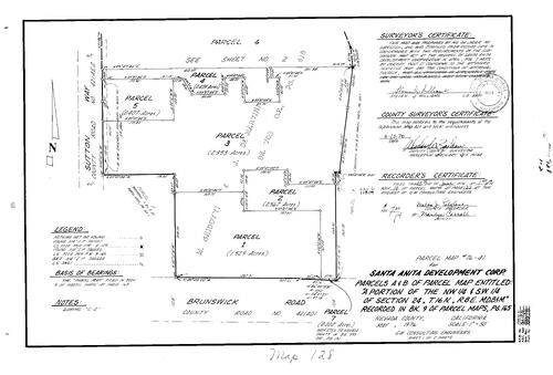 Click to see Parcel Map Book 10, pg. 128 (1976) of Nevada County Recorders Parcel Maps Book 10