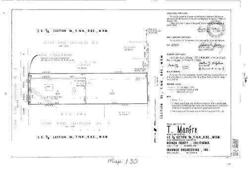 Click to see Parcel Map Book 10, pg. 130 (1976) of Nevada County Recorders Parcel Maps Book 10
