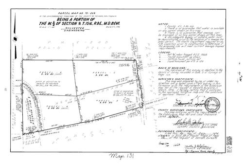 Click to see Parcel Map Book 10, pg. 131 (1976) of Nevada County Recorders Parcel Maps Book 10