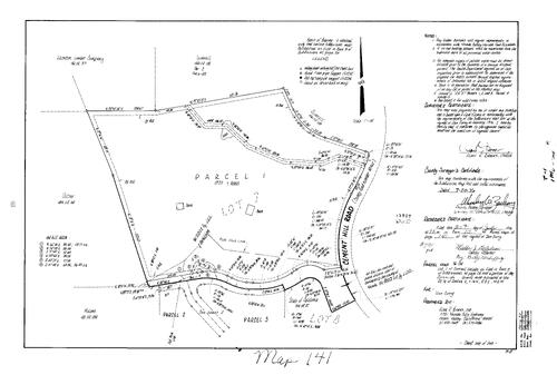 Click to see Parcel Map Book 10, pg. 141 (1976) of Nevada County Recorders Parcel Maps Book 10