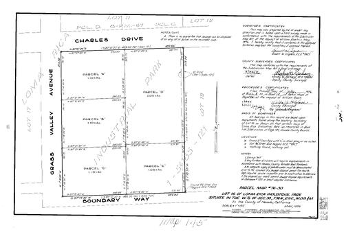 Click to see Parcel Map Book 10, pg. 145 (1976) of Nevada County Recorders Parcel Maps Book 10