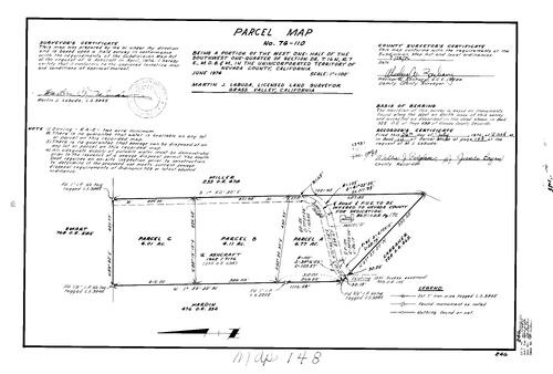 Click to see Parcel Map Book 10, pg. 148 (1976) of Nevada County Recorders Parcel Maps Book 10