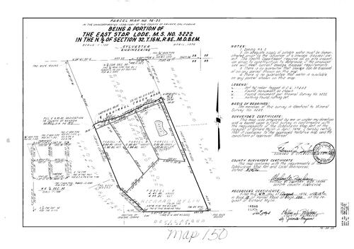 Click to see Parcel Map Book 10, pg. 150 (1976) of Nevada County Recorders Parcel Maps Book 10