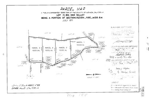 Click to see Parcel Map Book 10, pg. 155 (1976) of Nevada County Recorders Parcel Maps Book 10