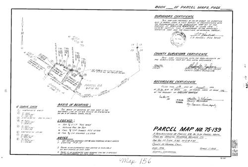 Click to see Parcel Map Book 10, pg. 156 (1976) of Nevada County Recorders Parcel Maps Book 10