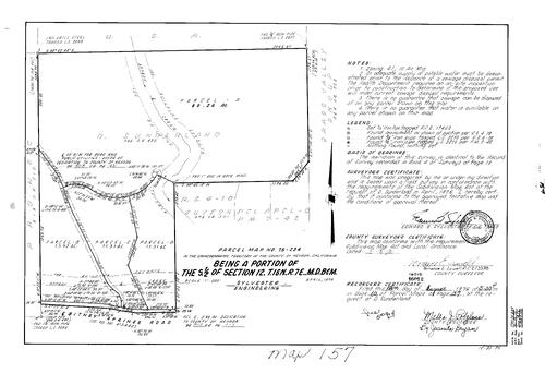 Click to see Parcel Map Book 10, pg. 157 (1976) of Nevada County Recorders Parcel Maps Book 10