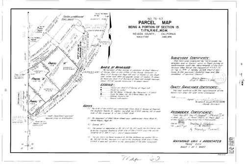 Click to see Parcel Map Book 10, pg. 160 (1976) of Nevada County Recorders Parcel Maps Book 10