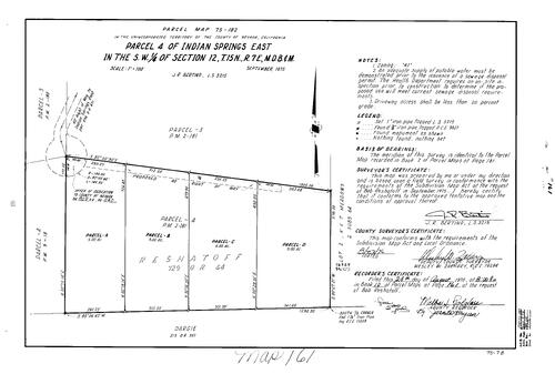 Click to see Parcel Map Book 10, pg. 161 (1976) of Nevada County Recorders Parcel Maps Book 10