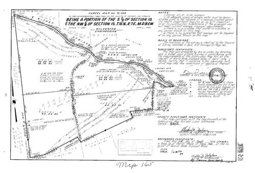 Click to see Parcel Map Book 10, pg. 165 (1976) of Nevada County Recorders Parcel Maps Book 10