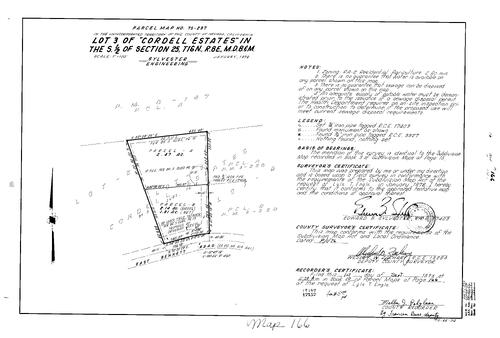 Click to see Parcel Map Book 10, pg. 166 (1976) of Nevada County Recorders Parcel Maps Book 10