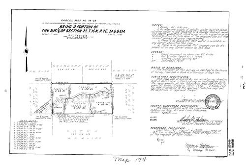 Click to see Parcel Map Book 10, pg. 174 (1976) of Nevada County Recorders Parcel Maps Book 10