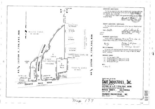 Click to see Parcel Map Book 10, pg. 177 (1976) of Nevada County Recorders Parcel Maps Book 10