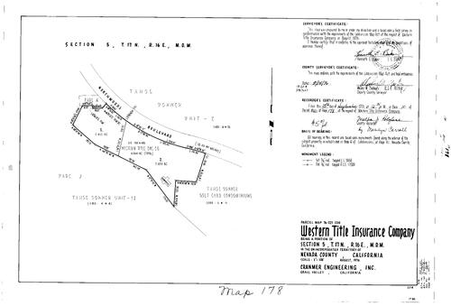 Click to see Parcel Map Book 10, pg. 178 (1976) of Nevada County Recorders Parcel Maps Book 10