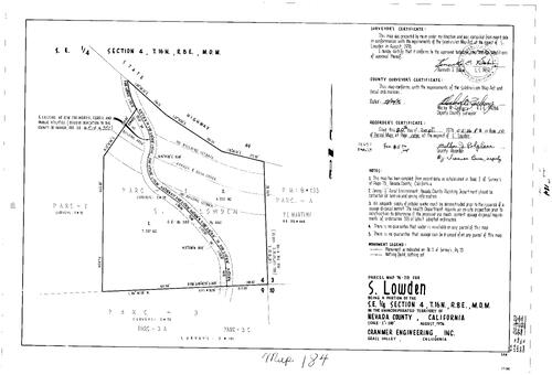 Click to see Parcel Map Book 10, pg. 184 (1976) of Nevada County Recorders Parcel Maps Book 10
