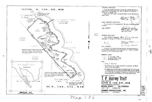 Click to see Parcel Map Book 10, pg. 186 (1976) of Nevada County Recorders Parcel Maps Book 10