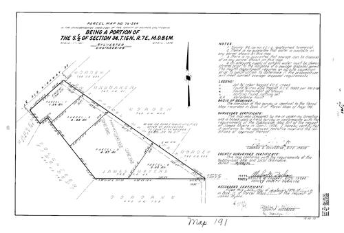 Click to see Parcel Map Book 10, pg. 191 (1976) of Nevada County Recorders Parcel Maps Book 10