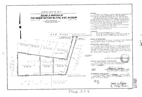 Click to see Parcel Map Book 10, pg. 206 (1976) of Nevada County Recorders Parcel Maps Book 10