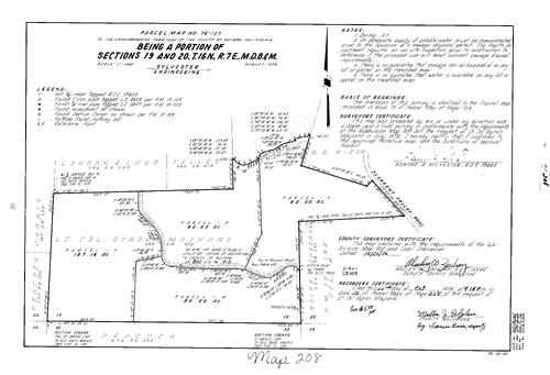 Click to see Parcel Map Book 10, pg. 208 (1976) of Nevada County Recorders Parcel Maps Book 10