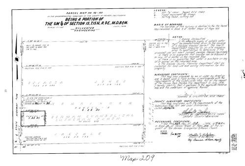 Click to see Parcel Map Book 10, pg. 209 (1976) of Nevada County Recorders Parcel Maps Book 10