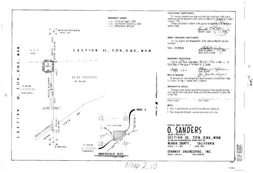 Click to see Parcel Map Book 10, pg. 210 (1976) of Nevada County Recorders Parcel Maps Book 10
