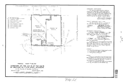 Click to see Parcel Map Book 10, pg. 211 (1976) of Nevada County Recorders Parcel Maps Book 10