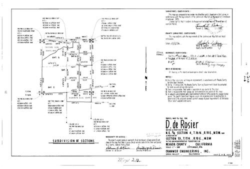 Click to see Parcel Map Book 10, pg. 212 (1976) of Nevada County Recorders Parcel Maps Book 10