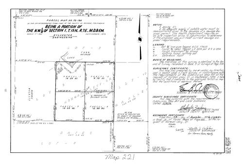 Click to see Parcel Map Book 10, pg. 221 (1976) of Nevada County Recorders Parcel Maps Book 10