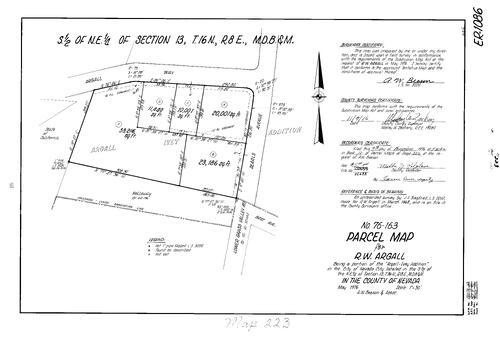 Click to see Parcel Map Book 10, pg. 223 (1976) of Nevada County Recorders Parcel Maps Book 10