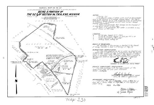 Click to see Parcel Map Book 10, pg. 230 (1976) of Nevada County Recorders Parcel Maps Book 10