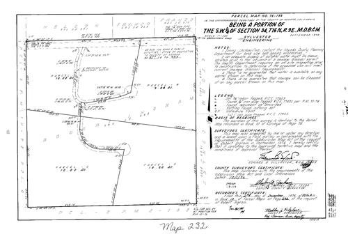 Click to see Parcel Map Book 10, pg. 232 (1976) of Nevada County Recorders Parcel Maps Book 10