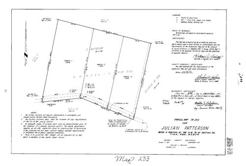 Click to see Parcel Map Book 10, pg. 233 (1976) of Nevada County Recorders Parcel Maps Book 10