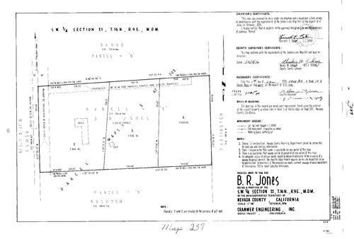Click to see Parcel Map Book 10, pg. 237 (1976) of Nevada County Recorders Parcel Maps Book 10