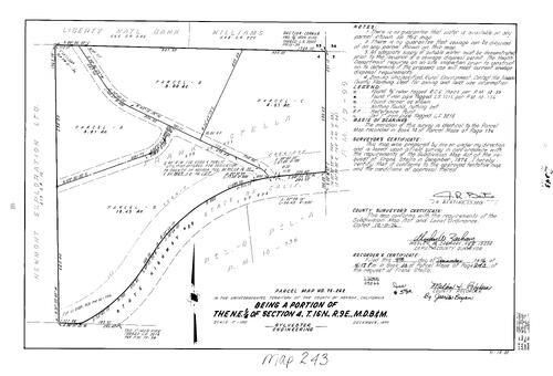 Click to see Parcel Map Book 10, pg. 243 (1976) of Nevada County Recorders Parcel Maps Book 10